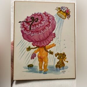 Griffin 1960's VTG 2 Girls Art Print Plaque